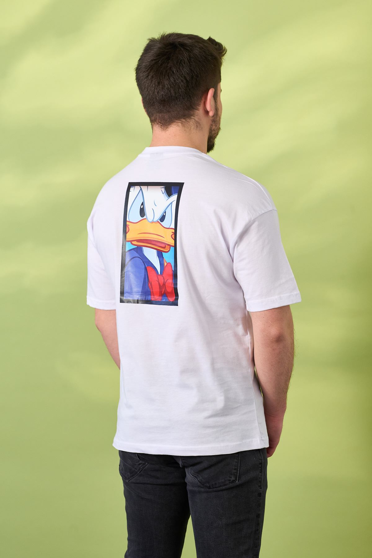 Regular Wake Baskı Desen T-shirt-BEYAZ