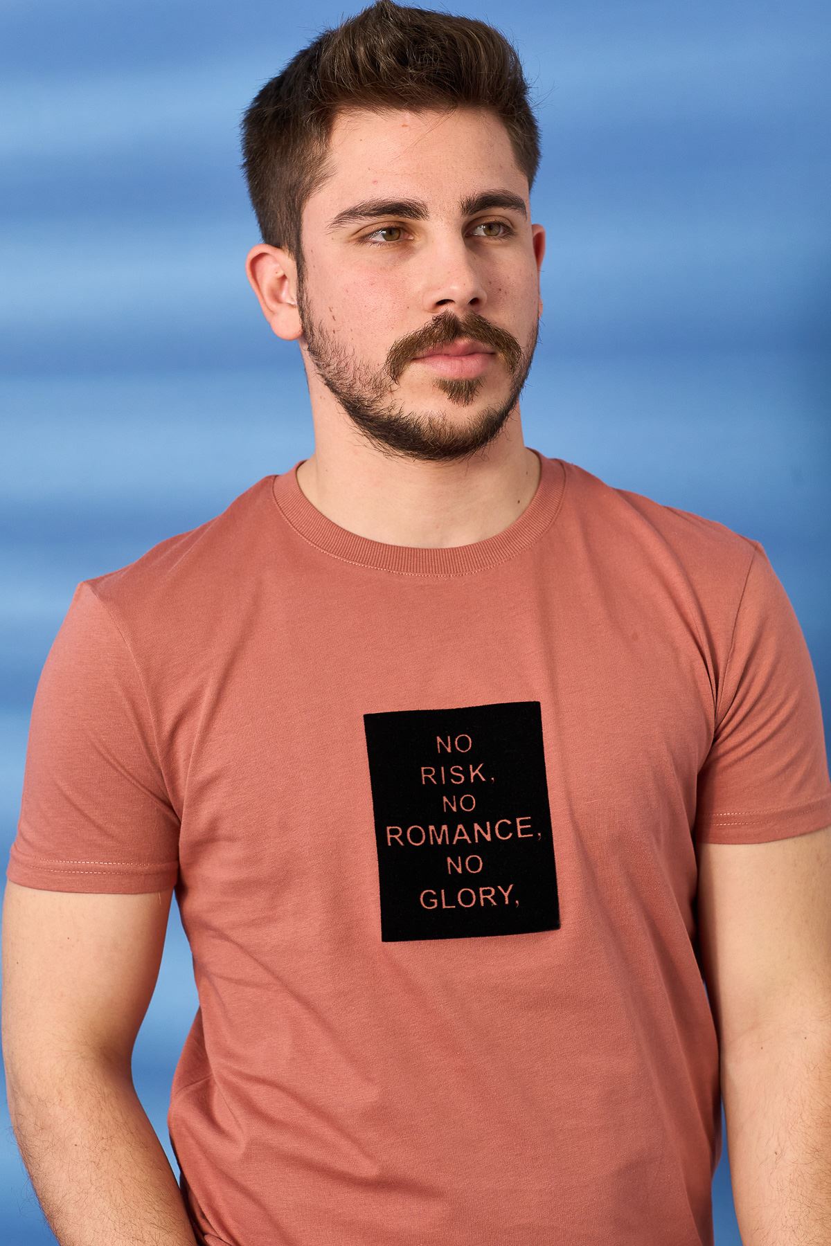 Regular Romance Baskı Desen Penye T-shirt-MERCAN