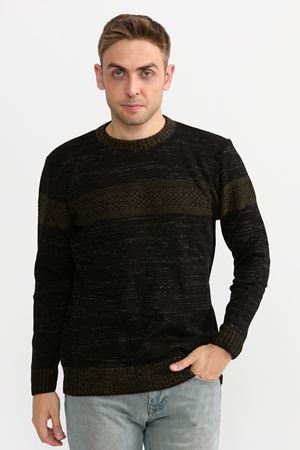 Slimfit Serit Desen Kazak 203-SİYAH