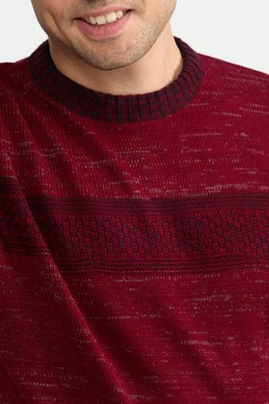 Slimfit Serit Desen Kazak 203-BORDO