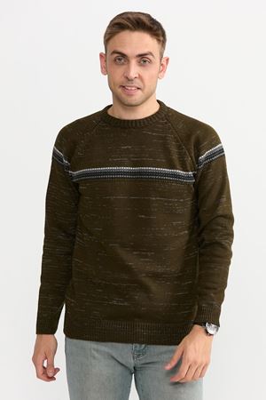 Slimfit Serit Desen Kazak 109-HAKİ