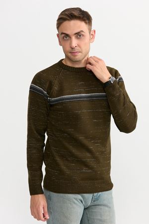 Slimfit Serit Desen Kazak 109-HAKİ