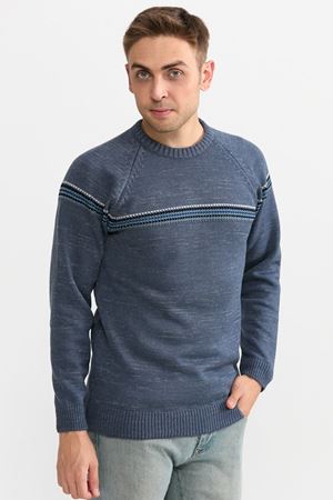 Slimfit Serit Desen Kazak 109-MAVİ