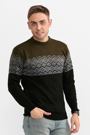 Slimfit Orgu Desen Kazak 233-HAKİ