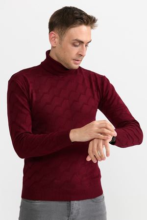 Slimfit T.Balikci Kazak 1029-BORDO