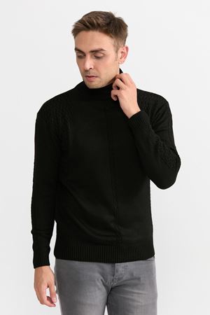 Slimfit T.Balikci Kazak 1031-SİYAH