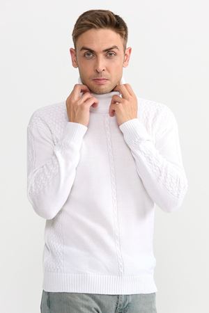 Slimfit T.Balikci Kazak 1031-BEYAZ