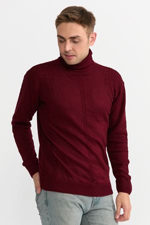 Slimfit T.Balikci Kazak 1031-BORDO