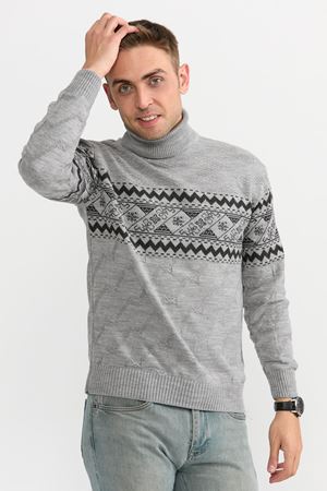 Slimfit Kilim Desen Kazak 1028-GRİ