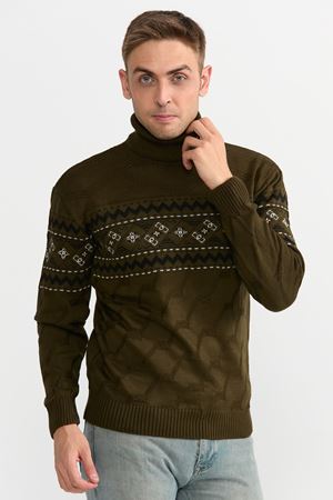 Slimfit Kilim Desen Kazak 1028-HAKİ