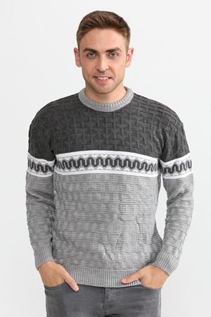 Slimfit Hali Desen Kazak 1050-GRİ