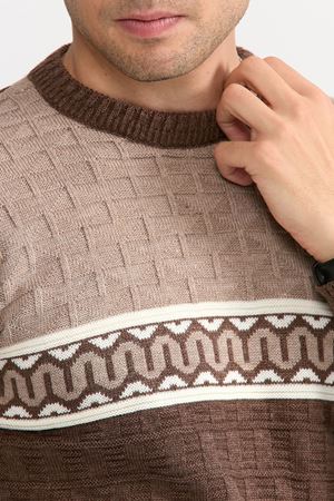 Slimfit Hali Desen Kazak 1050-KAHVE