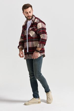 Slimfit Kesim Erkek Cift Cepli Oduncu Gomlek-BORDO