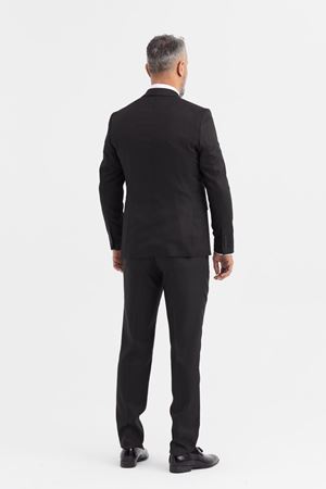 Slimfit Kesim Erkek Buyuk Beden Takim Elbise-SİYAH