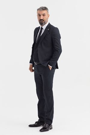 Slimfit Kesim Erkek Buyuk Beden Takim Elbise-LACİVERT