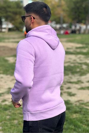 Slimfit Kesim Erkek 3 iplik Sardonlu Swetshirt-LİLA