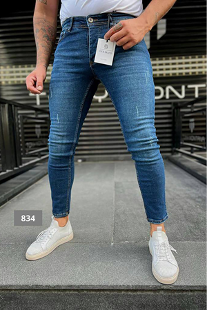 Slimfit Kesim Erkek Likrali Dar Paca Kot Pantolon-KOD:834