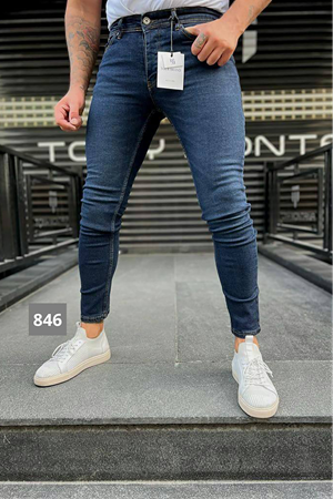 Slimfit Kesim Erkek Likrali Dar Paca Kot Pantolon-KOD:846