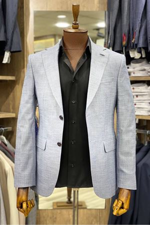 Slimfit Kesim Erkek Yarım Astarlı Spor Tek Ceket-SIS MAVI