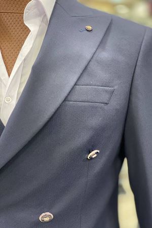 Slimfit Kesim Duz Desen Erkek Kravuze Takim Elbise-LACİVERT