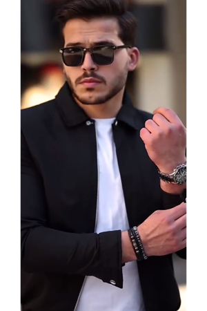 Slimfit Kesim Erkek Yakalı Fermuarlı Mevsimlik Mont-SİYAH