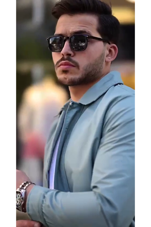 Slimfit Kesim Erkek Yakalı Fermuarlı Mevsimlik Mont-SU YESİLİ