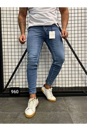 Slimfit Kesim Erkek Likrali Dar Paca Kot Pantolon-KOD:960