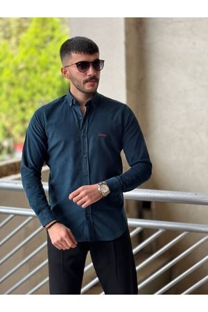 Slimfit Kesim Erkek Kadife Kumaş-LACİVERT