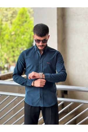 Slimfit Kesim Erkek Kadife Kumaş-LACİVERT