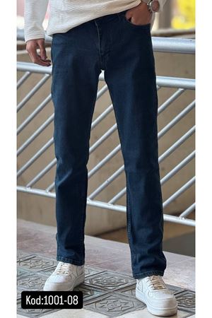 Regular Kesim Likralı Erkek Düz Desen Rahat Paca Kot Pantolon-KOD:1001-08