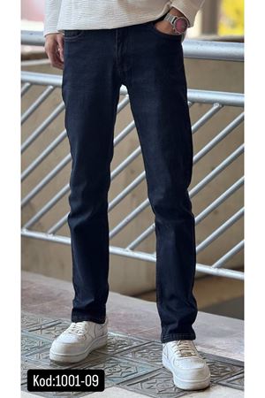 Regular Kesim Likralı Erkek Düz Desen Rahat Paca Kot Pantolon-KOD:1001-09