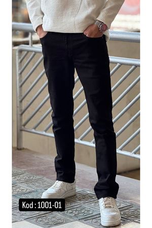 Regular Kesim Likralı Erkek Düz Desen Rahat Paca Kot Pantolon-KOD:1001-01