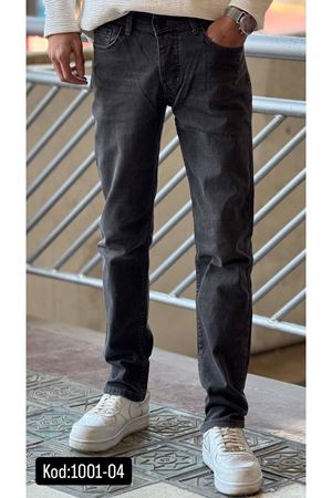 Regular Kesim Likralı Erkek Düz Desen Rahat Paca Kot Pantolon-KOD:1001-04