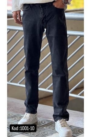 Regular Kesim Likralı Erkek Düz Desen Rahat Paca Kot Pantolon-KOD:1001-10