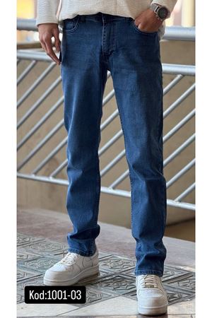 Regular Kesim Likralı Erkek Düz Desen Rahat Paca Kot Pantolon-KOD:1001-03