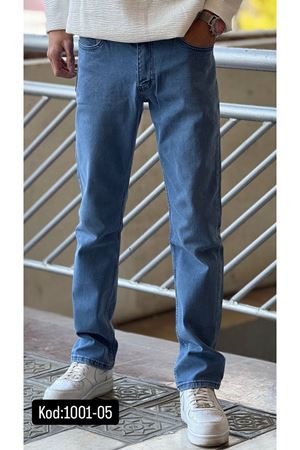 Regular Kesim Likralı Erkek Düz Desen Rahat Paca Kot Pantolon-KOD:1001-05