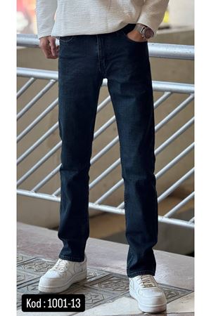 Regular Kesim Likralı Erkek Düz Desen Rahat Paca Kot Pantolon-KOD:1001-13
