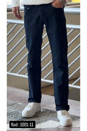 Regular Kesim Likralı Erkek Düz Desen Rahat Paca Kot Pantolon-KOD:1001-11