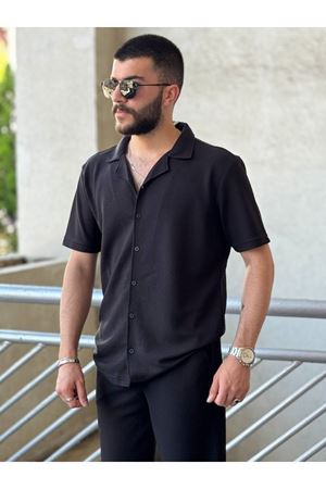Slimfit Kesim Erkek Gömlek-Joger Pantolon İkili Alt Üst Takım-SİYAH