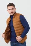 Slimfit Kesim Erkek Suet Sisme Yelek-HARDAL