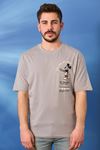 Regular Mause Baskı Desen T-shirt-GRİ