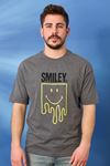 Regular Smile Baskı Desen T-shirt-ANTRASİT