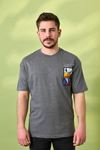 Regular Wake Baskı Desen T-shirt-ANTRASİT
