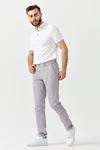 Slimfit Kesim Düz Desen Keten Pantolon-GRİ