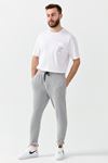 Slimfit Kesim Cizgi Desen Joger Pantolon-SİYAH
