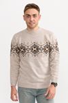 Slimfit Kilim Desen Kazak 234-VİZON