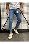 Slimfit Kesim Erkek Likrali Dar Paca Kot Pantolon-KOD:960