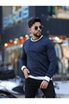 Slimfit Kesim Erkek Sıfır Yaka Kol Ribanalı Duz Desen Sweatshirt-FÜME