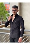 Slimfit Kesim Erkek Kadife Kumaş-SİYAH