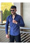 Slimfit Kesim Erkek Kadife Kumas Cift Cepli Gömlek-SAKS